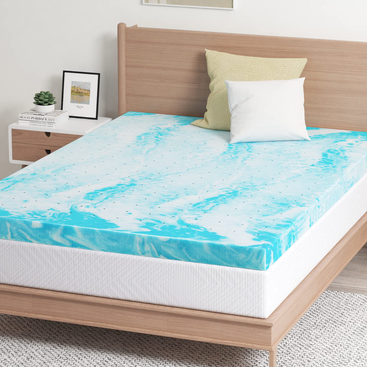 EGO 3 Inch Queen Mattress Topper Gel Memory Foam for Pressure Relief