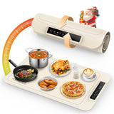 Warming Mat for Food - Electric Silicone Food Warming Tray for Buffet, Rollable Food Warmer Mat for Countertop, Fast Heating Mat with Timer and 4 Heat Levels, Portable Heating Pad for Parties Family