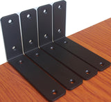 32 Pack - L 10" x H 6" x W1.5, 5mm Thick Black L Shelf Bracket, Iron Shelf Brackets, Metal Shelf Brackets, Floating Shelf, Shelf Supports with Screws