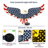 2 Pack 23" American Eagle Metal Wall Art with Solar Lights Outdoor 4th of July Decorations Outdoor | Led Patriotic Sculpture with American Flag | Solar Powered Independence Day Decor for Yard & Porch