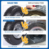 Hyssk 4.10/3.50-4'' Tire and Wheel flat free, 10" Heavy Duty Solid Replacement Tire with 5/8” Axle Bore and Steel Bearings for Gorilla Cart, Hand Truck, Garden Cart, Yard Wagon Cart(2 Pack)
