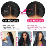 ACIWP Glueless Wigs Human Hair Pre Plucked Pre Cut Wear and Go Deep Wave Lace Front Wigs Human Hair for Beginners Upgraded No Glue 5x5 Hd Lace Closure Wigs for Black Women 20 Inch