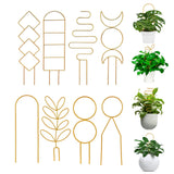 Simabsie 8 Packs Metal Trellis for Potted Plants, Climbing Support (Gold)