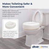 AquaSense 770-610 4 Inch Portable Raised Toilet Seat Riser, Elevated Toilet Seat for Seniors