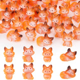 Geelin 60 Pcs Mini Resin Fox Figures Bulk Cute Miniatures Figurines Tiny Woodland Animal Tabletop Tray Statue Woodland Animals Favors for Home Desktop Landscape Dollhouse Decor Adult Gift