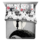 Jay franco Disney Nightmare Before Christmas Moonlight 7 Pc Jay franco Queen Bed Set-Includes Reversible Comforter&Sheet Set-Features Jack&Sally-Super Soft Fade Microfiber-(Official Disney Product)