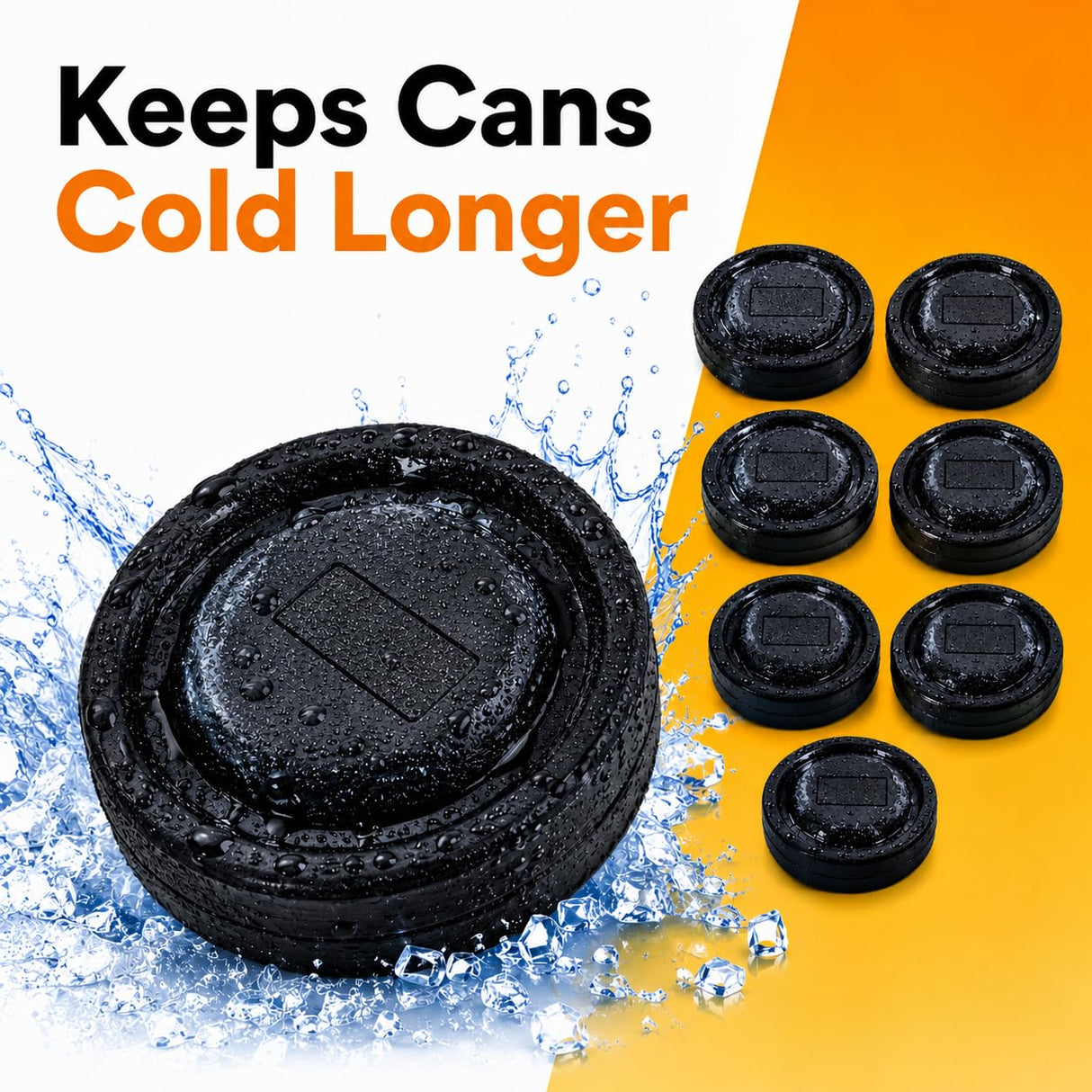 Ice Pucks for Beer Sleeve (7-Pack) – Reusable Leak-Proof Ice Packs for Golf Cooler Bags – Can Shaped Freezer Discs – Keeps Cans Cold for Hours – Fits Most Beer Sleeves – Golf Gifts for Men