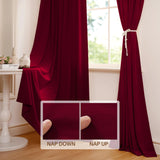 StangH Theater Red Velvet Curtains Christmas Curtains Super Soft Thermal Insulated Window Drapes 84 inches for Living Room Holiday Decorative for Master Bedroom, W52 x L84, 2 Panels