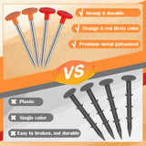 Larbeti 4Pcs Low Profile Survey Stakes, Heavy Duty Survey Marker Stakes