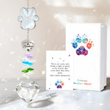 Pet Memorial Gifts for Loss of Dog or Cat, Paw Print Crystal Suncatcher