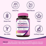 Doctor's Recipes Women's Probiotics, 50 Billion CFU 16 Strains, with Organic Prebiotics Cranberry, Shelf Stable, Delayed Release, 120 Capsules (Pack of 2), 60 Day Supply