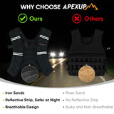 APEXUP Weighted Vest with 5lbs/10lbs/15lbs/20lbs/25lbs/30lbs Weights and Reflective Stripe, Weight Vest Men Women for Workout, Strength Training, Running (Steel Blue, 10lbs)