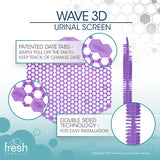 Fresh Products Wave 3D Urinal Screen Virtually Eliminates Urine Splash 30 Day Use Easy Installation Beneficial Bacteria Consistent Fragrance Made in the USA 10pk Urinal Screens Fabulous