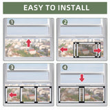 FLYZZZ Adjustable Sliding Window Screen, 2 Ways Aluminum Frame Expandable Window Screen (15.74 ''h x21-40''w)or Convert to Vertical (21.65"h x 15-28"w), B