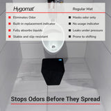 Hygomat Disposable Urinal Mats, Odor Eliminating, Time Monitor, Non-Slip Adhesive, Charcoal, Case of 6, Made in The USA
