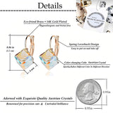 EVEVIC Austrian Crystal Cube Drop Leverback Earrings for Women
