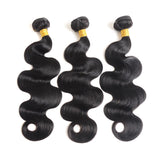 Lemeiily Human Hair Bundles 16 18 20 Inch Body Wave Bundles Human Hair 100% Unprocessed Brazilian Virgin Hair Quick Weave Bundles Human Hair 3 Bundles Deals Real Human Hair Extensions Natural Black