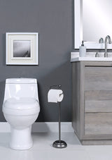 SunnyPoint Classic Bathroom Free Standing Toilet Tissue Paper Roll Holder Stand (Black Nickel)
