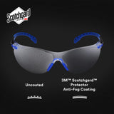 3M Safety Glasses for Men and Women, Solus 1000 Series, ANSI Z87, Scotchgard Anti-Fog, Clear Lens, Low Profile, Blue/Black Frame