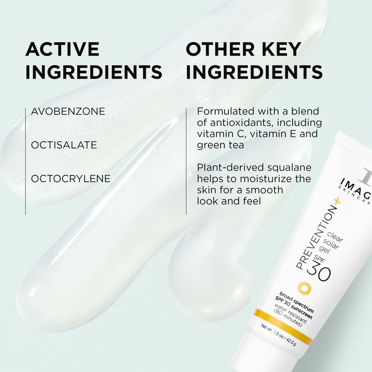 IMAGE Skincare, PREVENTION+ Clear Solar Gel SPF 30 Sunscreen, Broad Spectrum, Transparent Weightless Finish and No White Cast, Perfect Travel Size, 1.5 oz