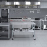 AmGood 30 in. x 60 in. Stainless Steel Work Table with Wheels | Metal Kitchen Food Prep Table | NSF