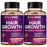 (2 Pack) Hair Growth Vitamins for Women | Biotin 10,000mcg, Collagen, Patented OptiMSM®, goMCT®, Saw Palmetto | Naturally Regrow Stronger & Healthier Hair, Skin and Nails | May Stop Hair Loss