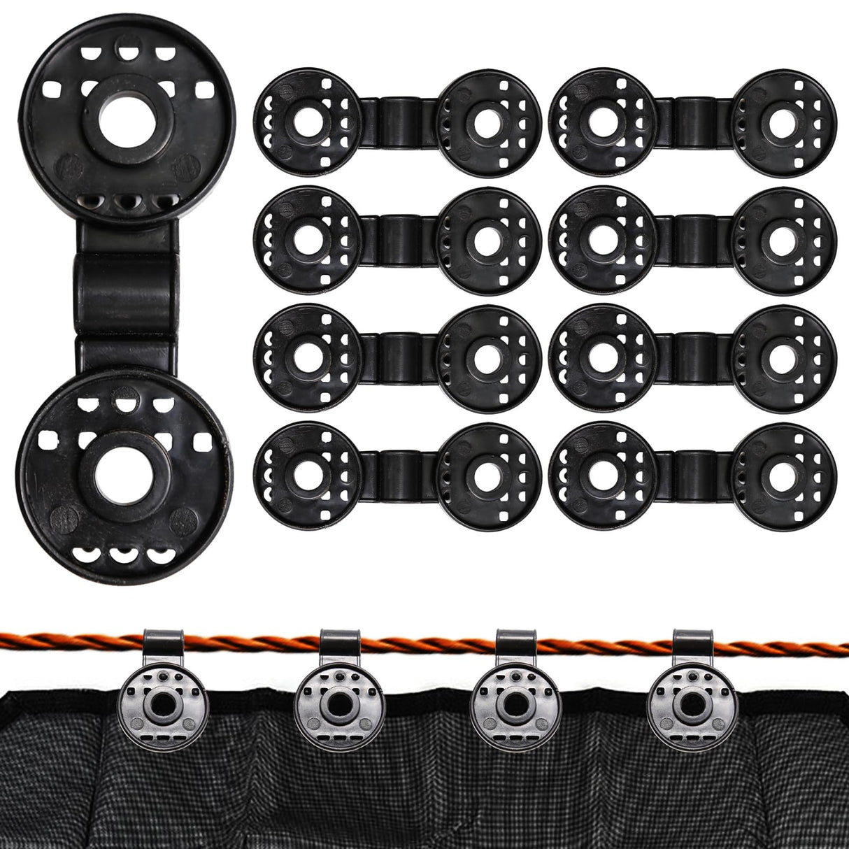 100PCS Shade Cloth Clips with Lock Grip, Heavy Duty Round Plastic Clips for Windproof Awning, Sun Shade Net, Garden Greenhouse and Anti Bird Netting