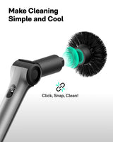 HOTO Flexi™ Cordless Electric Spin Scrubber, Adjustable Angle, Extendable Handle, Smart Display, IPX7 Waterproof, Powerful Cleaning Scrubber with 8 Replaceable Brush Heads, for Bathtub, Bathroom, Tile