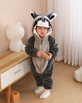 CuteOn Toddler Halloween Costume Onesie Cosplay Romper Christmas Infants Baby Costume Grey raccoon 12-18 Months