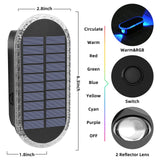 Herzila 4 Pack Solar Fence Lights, RGBW 8-Color Changing Waterproof Top and Bottom Lighting Wall for Landscape/Fence/Patio/Wall/Garden Christmas Solar Lights (2 Installation Modes)