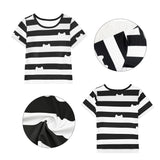 DAISYDUDS Girls Toy House Costume Rainbow Tutu Dress With Striped Top, Accessories Set Halloween Christmas Outfits(140cm/7-8T) Black and White