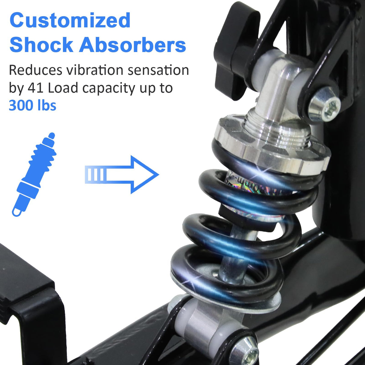 Aojin Knee Scooter, 300lbs Capacity, 13" Big PU Seat, All Terrain Foldable Knee Scooter Walker with Bag for Foot Injuries Compact Crutches Alternative (Black)