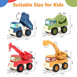 Olbyefly Construction Toys for 2 3 4 5 Years Old Boys Girls Kids Toddlers, Sandbox Excavator Toy Construction Truck Toys Vehicles Dump Crane Cement Mixer Truck, Christmas Birthday Gifts