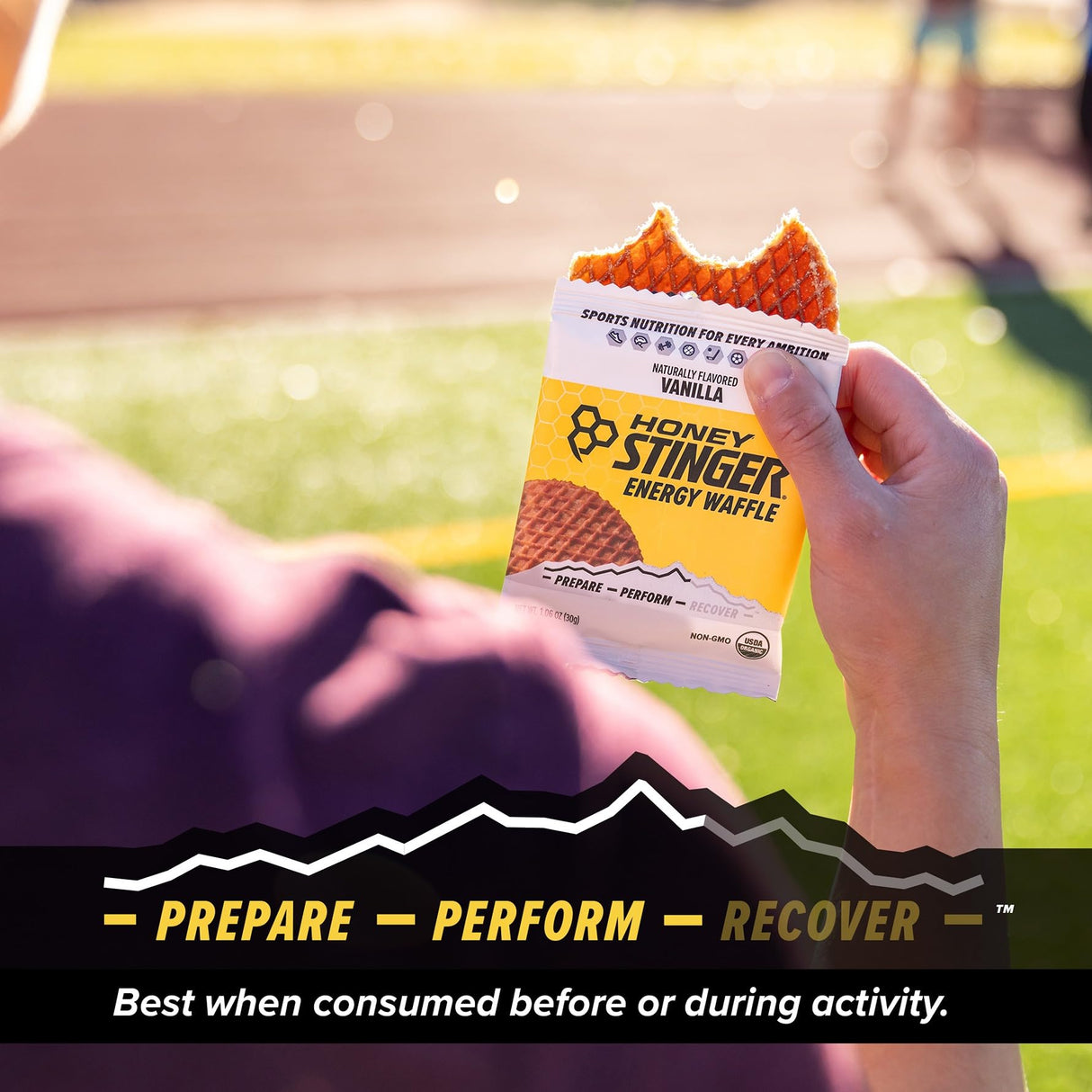 Honey Stinger Organic Vanilla Waffle, Energy Stroopwafel for Exercise, Endurance and Performance, Sports Nutrition for Home & Gym, Pre and Post Workout, Box of 16 Waffles, 16.96 Ounce