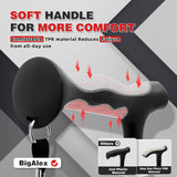 BigAlex Lightweight Collapsible Walking Cane with Soft Comfortable TPR Handle for Seniors and Elderly Adults, Larger Handle for Comfort, Adjustable Support Stick, Portable Travel Aid for Men & Women