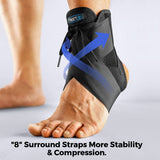 FREETOO Ankle Brace Maximum Metal Support for Men & Women, Compression Foot Support for Sprained Ankle, Plantar Fasciitis,Injury Recovery, Lace up Ankle Support for Running Volleyball Left/Right