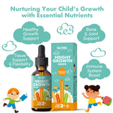 TallTrek Height Growth Supplement Drops for Kids - Teens Bone Growth Height Increase and Maximizer Immune Health Drops with Vitamins D3 K2 Zinc & Calcium - Gluten Free Vegan Pineapple Flavor