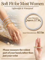 Alphatool Glitter Jelly Gold Bangles Bracelets for Women - Gold & Silver Soft Silicone Sparkling Fashion Jewelry for Ladies Girls Summer Holidays Beach Pool Parties