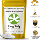 Organic Sulfur Crystals - 99% Pure MSM Crystals, Premium MSM Supplement - Excellent Quality and Absorption. 1 LB Pack.