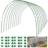 MAXPACE Greenhouse Hoops Kit, DIY 8ft Grow Tunnel, Fits Raised Garden Beds 2.8ft Wide & Up, 50 Pcs Rust-Proof Fiberglass Frame Support Rods for Row Cover, Shade Cloth, Frost Netting & Plant Stakes