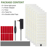 LBW Plant Grow Light, 810 LEDs Full Spectrum Plant Lights for Indoor Growing, Ultra-Thin Panel Grow lamp for Under Cabinet Plant，4/8/12H Timer, 3 Lighting Modes, 10 Dimmable Levels, 6 Packs
