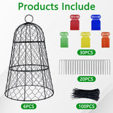 XMxoTxo 6 Packs 11.4" D x 17.7" H Garden Cloches for Plants,Upgraded Triple Combination,Rustproof Chicken Wire Cloches Flip-Top Design,Plant Protectors from Animals,Ideal for Outdoor Plant Protection