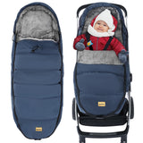 Zooawa Stroller Bunting Bag Universal, Waterproof Baby Stroller Footmuff, Christmas Gift Stroller Sleeping Bag for Cold Weather, Extra Thick, Fits 6-36 Months Baby, Dark Blue