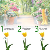 Thealyn 20 Pack 16 Inch Plant Support Stakes, Metal Single stemmed Flower Support Hoops，Garden Plant Stakes Plant Prop for Amaryllis Orchid Lily Rose Peony Tomatoes Gladiolus