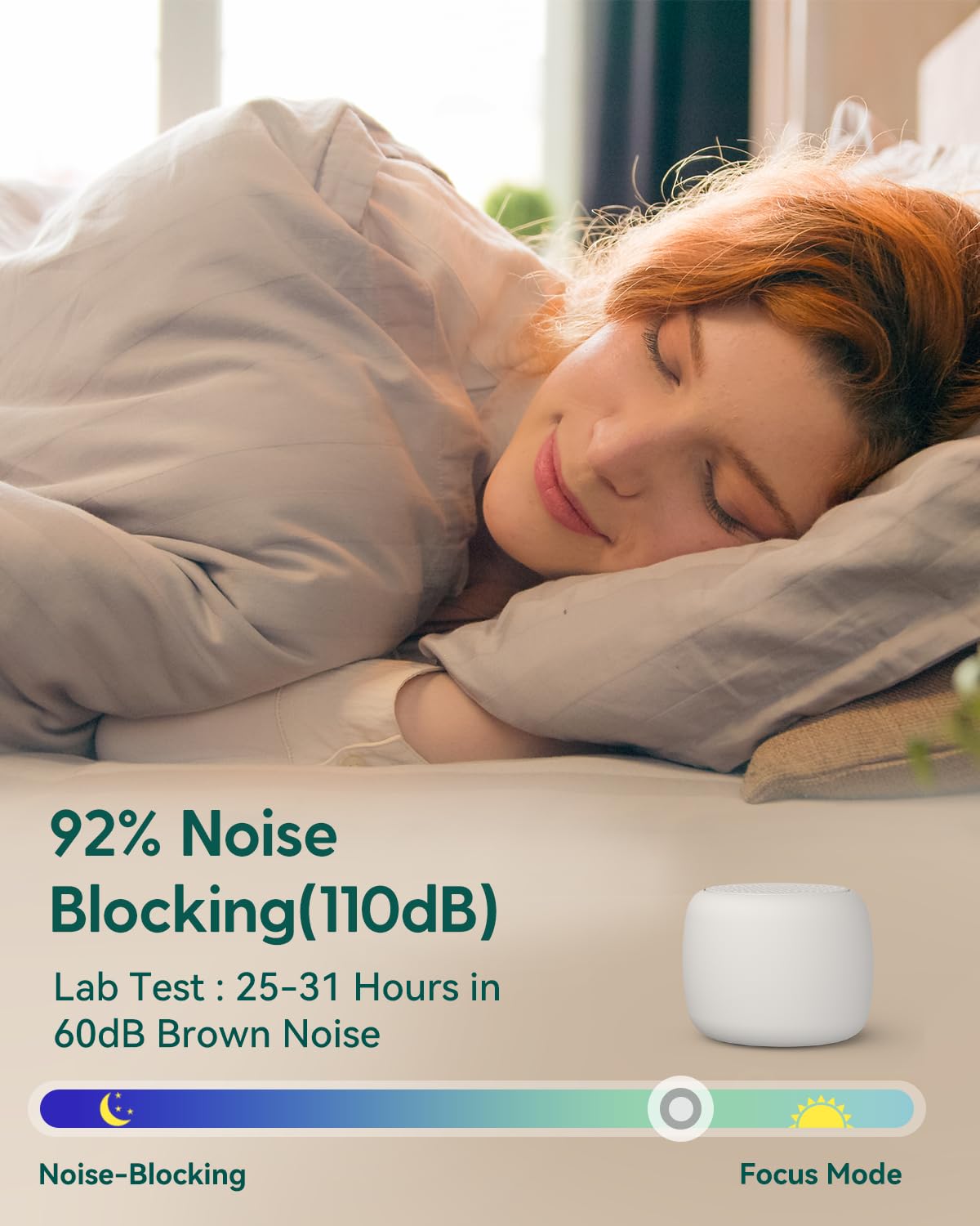 Babelio Pocket Mini Portable White Noise Machine for Travel, 15 Sounds