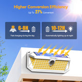 TECKNET Super Bright Solar Lights Outdoor 3 Pack, 2×231 LED and 1×416 LED, 300° Angle & 3 Lighting Modes Motion Sensor Outdoor Lights, Waterproof for for Fence Front Door Yard Deck Garden Garage