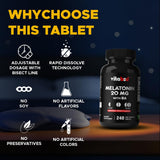Vitabod Melatonin 20 mg - 240 Fast Dissolve Tablets - Drug Free - Natural Berry Flavor - Vegetarian, Non-GMO, Gluten Free 240 Count (Pack of 2)