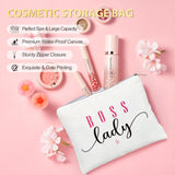 Boss Lady Gifts for Women, Best Boss Gift with Grocery Canvas Tote Bag, Funny Boss Christmas Box for Women, Cool Basket for Bosses Female, Office Appreciation Gifts for Birthday Boss's Day Pink