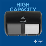 Georgia-Pacific Compact 2-Roll Side-by-Side Coreless High-Capacity Toilet Paper Dispenser by GP PRO (Georgia-Pacific); Black; 56784A; 1 Dispenser