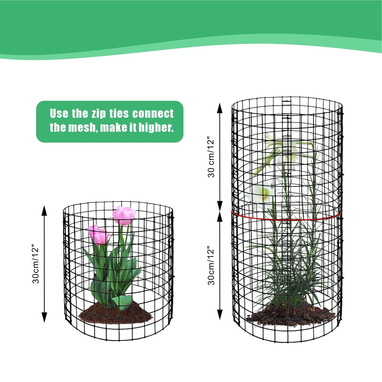 Eunika 18 Pcs Round Plant Protector from Animals, 6 Pack 12" x 12"